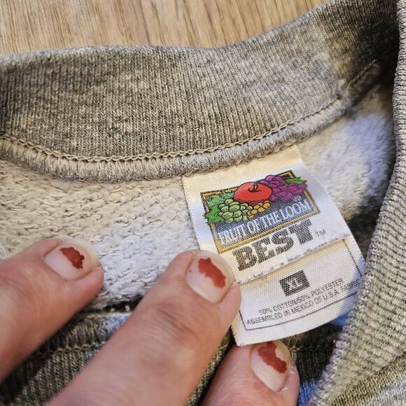 Vtg New York City Crew Sweatshirt Mens XL Fruit Of The Loom Gray Embroidery 90s - Picture 8 of 10